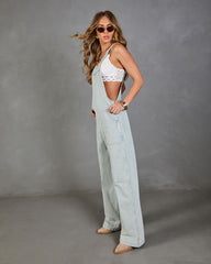 Cloudette Wide Leg Denim Overalls