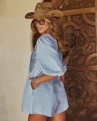 Terez Front Tie Denim Romper
