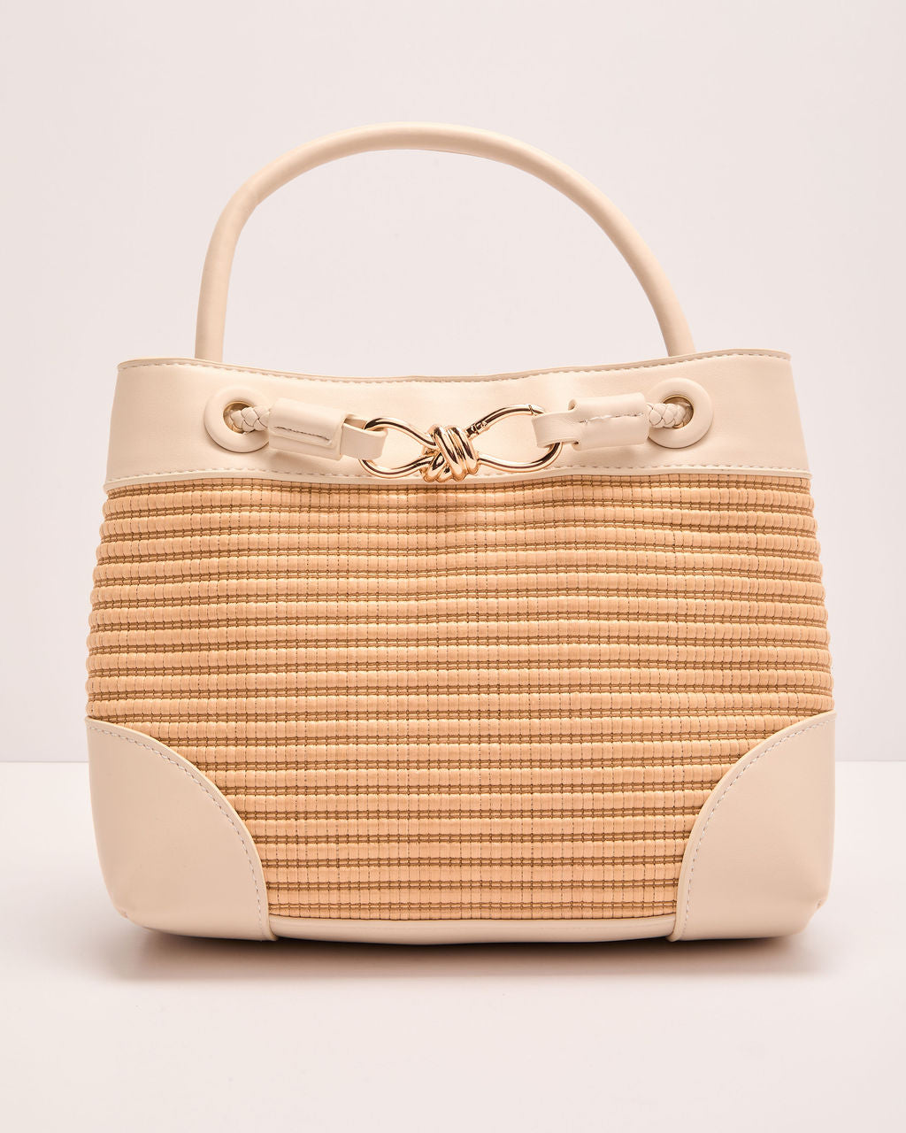 Margory Vegan Leather Straw Bag